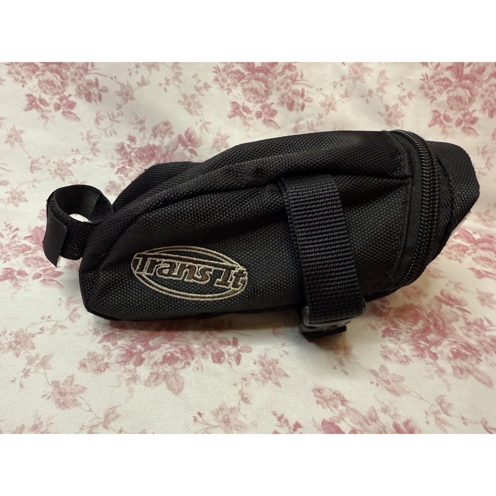 TransIt Bicycle Seat Saddle Bag Black Cycling Tool Pouch Reflective 6.5"